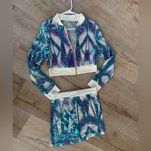 Sequin skirt 2 piece set